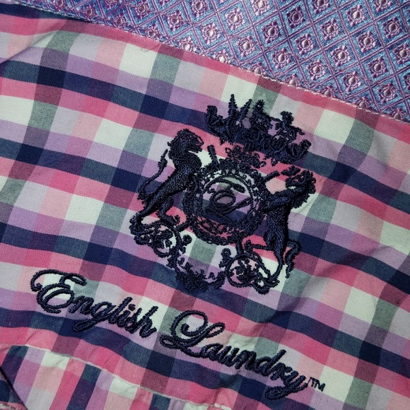 English Laundry Purple Striped Button Shirt - Picture 4 of 4
